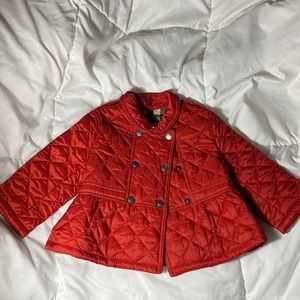 Burberry Red girl quilted jacket new with tags